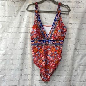 Floral one piece padded bra size 0XL swimsuit